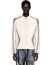 DIESEL - Colour-Block Leather Biker Jacket - Lyst