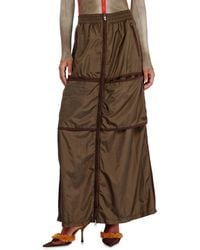DIESEL - Windbreaker Maxi Skirt With Front Zip - Lyst