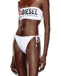 DIESEL - Slip bikini in nylon riciclato con maxi logo - Lyst