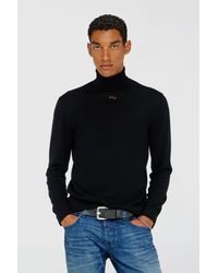 DIESEL - Wool Turtleneck Jumper With Cut-Out Logo - Lyst