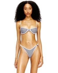 DIESEL - Bikini Top With Houndstooth Print - Lyst