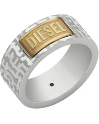 DIESEL - Font Two-tone Band Ring - Lyst