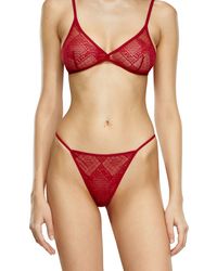 DIESEL - Thong In Stretch Logo Lace - Lyst