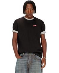 DIESEL - Cotton T-Shirt With Logo Patch - Lyst