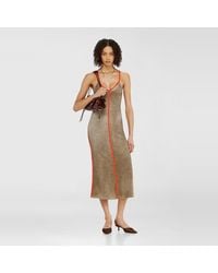 DIESEL - Rib-Knit Midi Cami Dress With Contrast Bands - Lyst