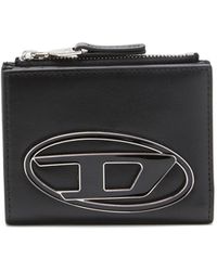 DIESEL - Small Leather Wallet With Logo Plaque - Lyst