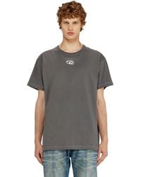 DIESEL - Light Cotton T-Shirt With Metallic Oval D Logo - Lyst
