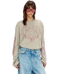 DIESEL - Cotton Long-Sleeve T-Shirt With Graphic Print - Lyst