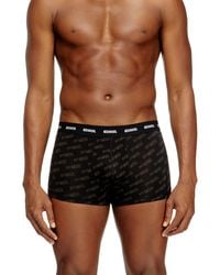 DIESEL - Three-Pack Boxer Briefs With Stylised Logo - Lyst