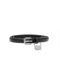 DIESEL - 1.4Cm Slim Leather Belt With 1Dr Bag Charm - Lyst