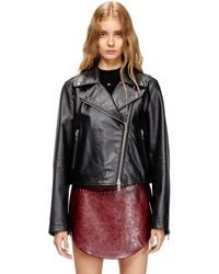 DIESEL - Chaqueta Biker De Piel Encerada - Lyst