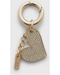 DIESEL - Metal Heart Charm With Rhinestones - Lyst