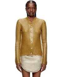 DIESEL - Ribbed Cardigan With Shiny Effect - Lyst