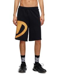 DIESEL - Sweat Shorts With Bleached Logo - Lyst