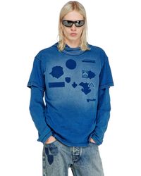 DIESEL - T-Shirt With Shadow-Effect Patches - Lyst