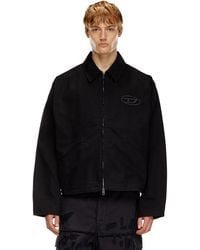 DIESEL - Blouson en denim avec logo blanchi - Lyst