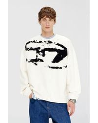 DIESEL - Cotton Sweatshirt With Flocked Oval D - Lyst