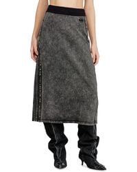 DIESEL - Fleece Cotton Skirt With Side Bands - Lyst