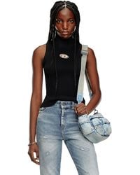 DIESEL - Top De Cuello Alto De Punto De Canalé - Lyst