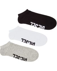 DIESEL - Three-Pack Low-Cut Logo Instep Socks - Lyst