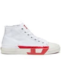 DIESEL - S-D-Verse-Dirty-Effect High-Top Canvas Sneakers - Lyst