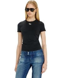 DIESEL - Slim T-Shirt With Metallic Oval D - Lyst