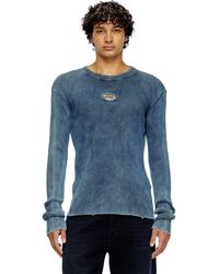 DIESEL - Distressed Jumper With Cut-Out Logo - Lyst