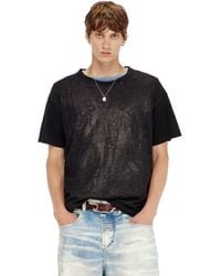 DIESEL - Cotton Crew-Neck T-Shirt With Foil Print - Lyst