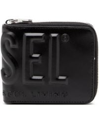 DIESEL - Leather Zip Wallet With Embossed Logo - Lyst