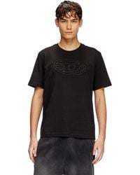DIESEL - T-Shirt With Embossed Oval D - Lyst