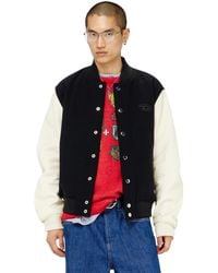 DIESEL - Chaqueta Bomber En Mezcla De Lana Y Cuero - Lyst