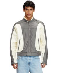 DIESEL - Colour-Block Biker Jacket With Piping - Lyst