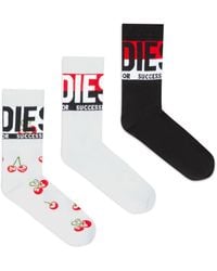 DIESEL - Three-Pack Of Cotton Socks With Jacquard Motifs - Lyst