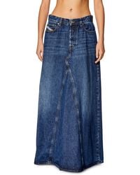 DIESEL - Langer Rock Aus Denim - Lyst