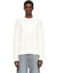 DIESEL - Kabelgestrickter Pullover Mit -Logo - Lyst