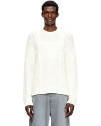 DIESEL - Cable-Knit Jumper With Logo - Lyst