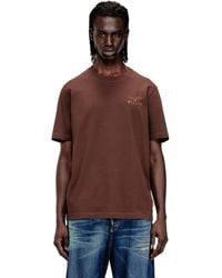 DIESEL - Regular Cotton T-Shirt With Puff Print - Lyst