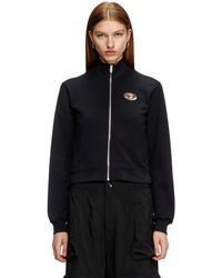 DIESEL - Zip-Up Sweatshirt With Cut-Out Logo - Lyst