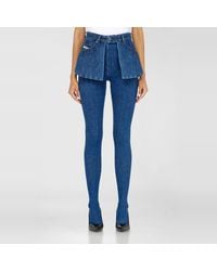DIESEL - Skinny Jeans Regular Waist D-Spika, Dark, Elastic Waistband - Lyst