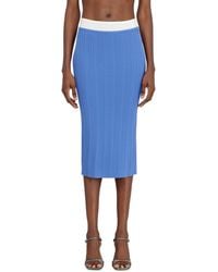 DIESEL - Ribbed Knit Skirt With Contrast Waistband - Lyst