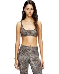 DIESEL - Leopard Print Nylon Sports Bra - Lyst