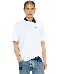 DIESEL - Cotton T-Shirt With Logo Patch - Lyst