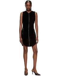 DIESEL - Vestido Corto De Algodón Con Cremallera Frontal - Lyst