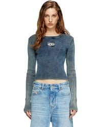 DIESEL - Rib-Knit Top With Oval D - Lyst