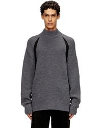 DIESEL - Pullover Aus Alpakamischung Mit Kontrastierenden Einsätzen - Lyst