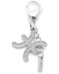 DIESEL - Metal Pisces Charm With Rhinestones - Lyst