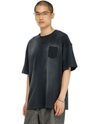 DIESEL - Faded T-Shirt With Ripped Pocket Detail - Lyst
