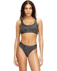 DIESEL - Stretch-Cotton Bralette With Metallic Print - Lyst
