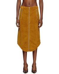 DIESEL - Jupe midi en coton avec zip - Lyst