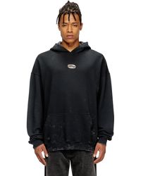 DIESEL - Sudadera Con Capucha Y Oval D De Metal Recortada - Lyst